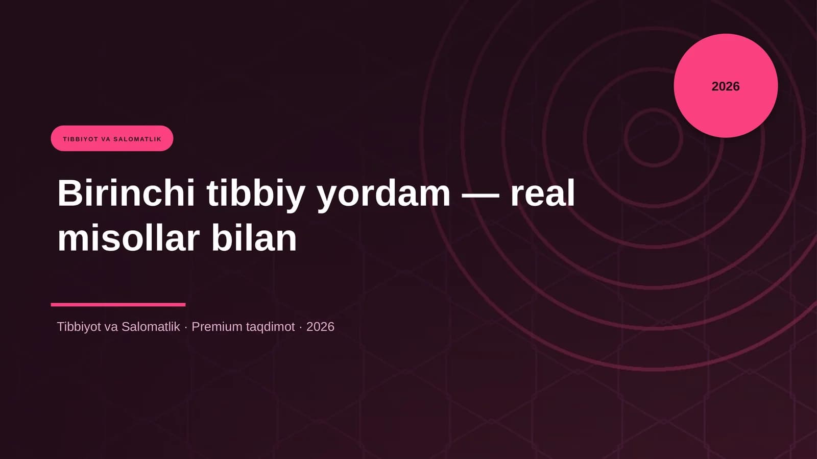 Birinchi tibbiy yordam — real misollar bilan