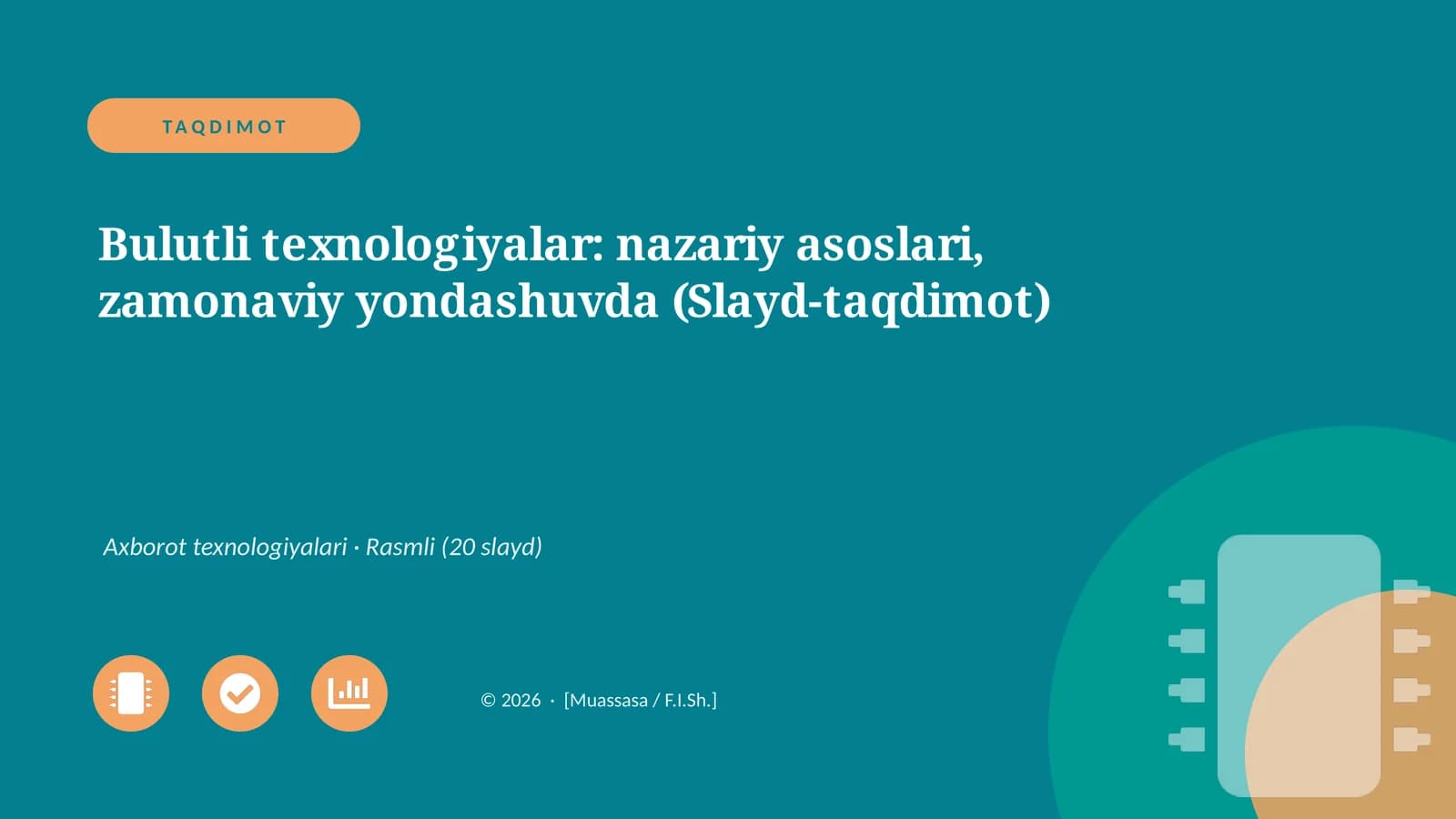 Bulutli texnologiyalar: nazariy asoslari, zamonaviy yondashuvda (Slayd-taqdimot)
