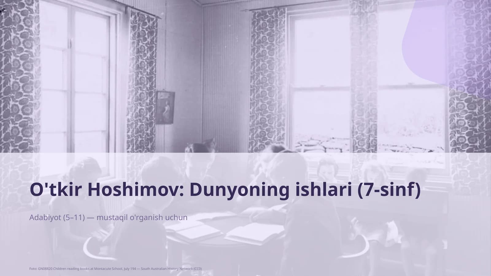 O'tkir Hoshimov: Dunyoning ishlari (7-sinf)