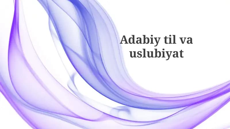 Adabiytil va uslubiyat