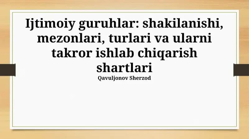 Ikilamchi ijtimoiy guruhlar