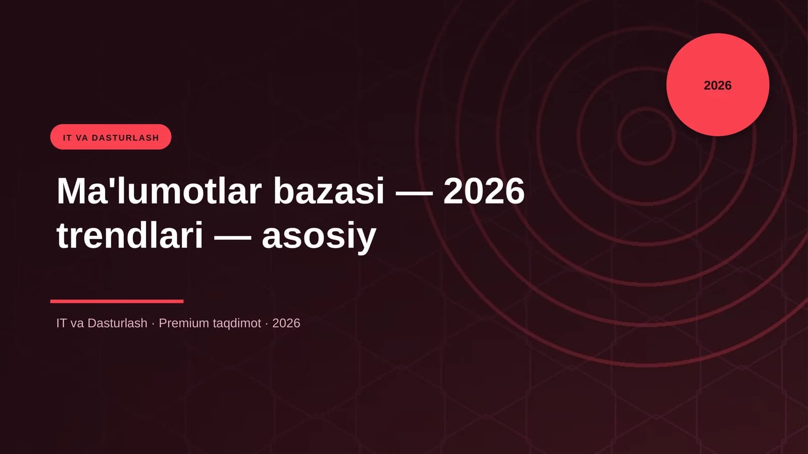 Ma'lumotlar bazasi — 2026 trendlari — asosiy