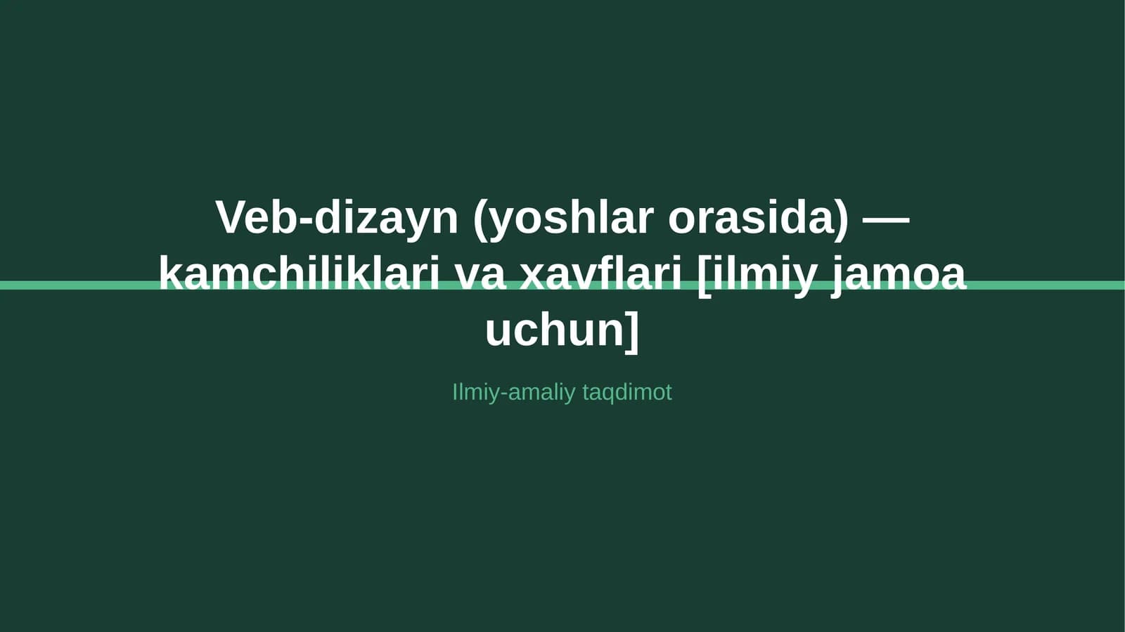Veb-dizayn (yoshlar orasida) — kamchiliklari va xavflari [ilmiy jamoa uchun]