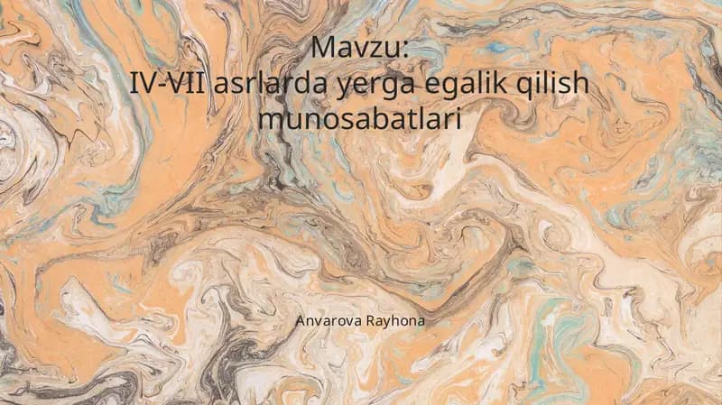 IV-VIIasrlardayergaegalikqilishmunosabatlari