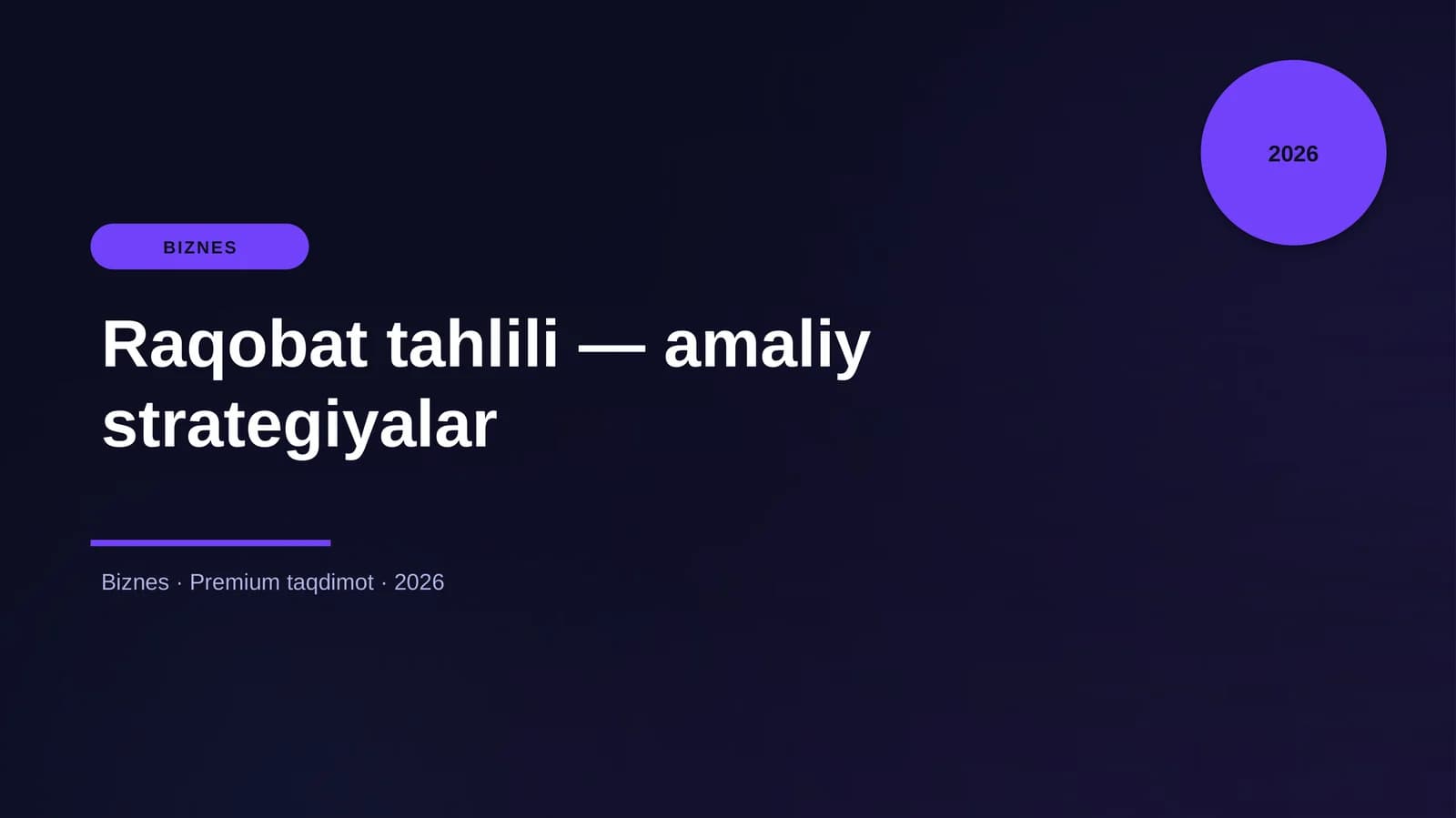 Raqobat tahlili — amaliy strategiyalar