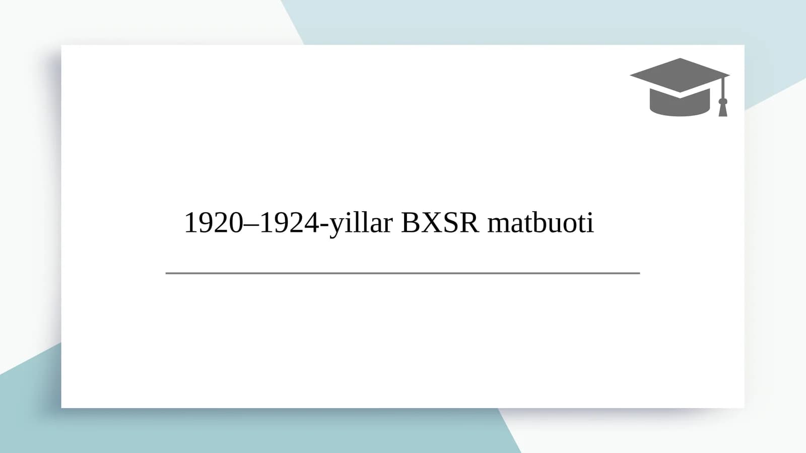 1920–1924-yillar BXSR matbuoti