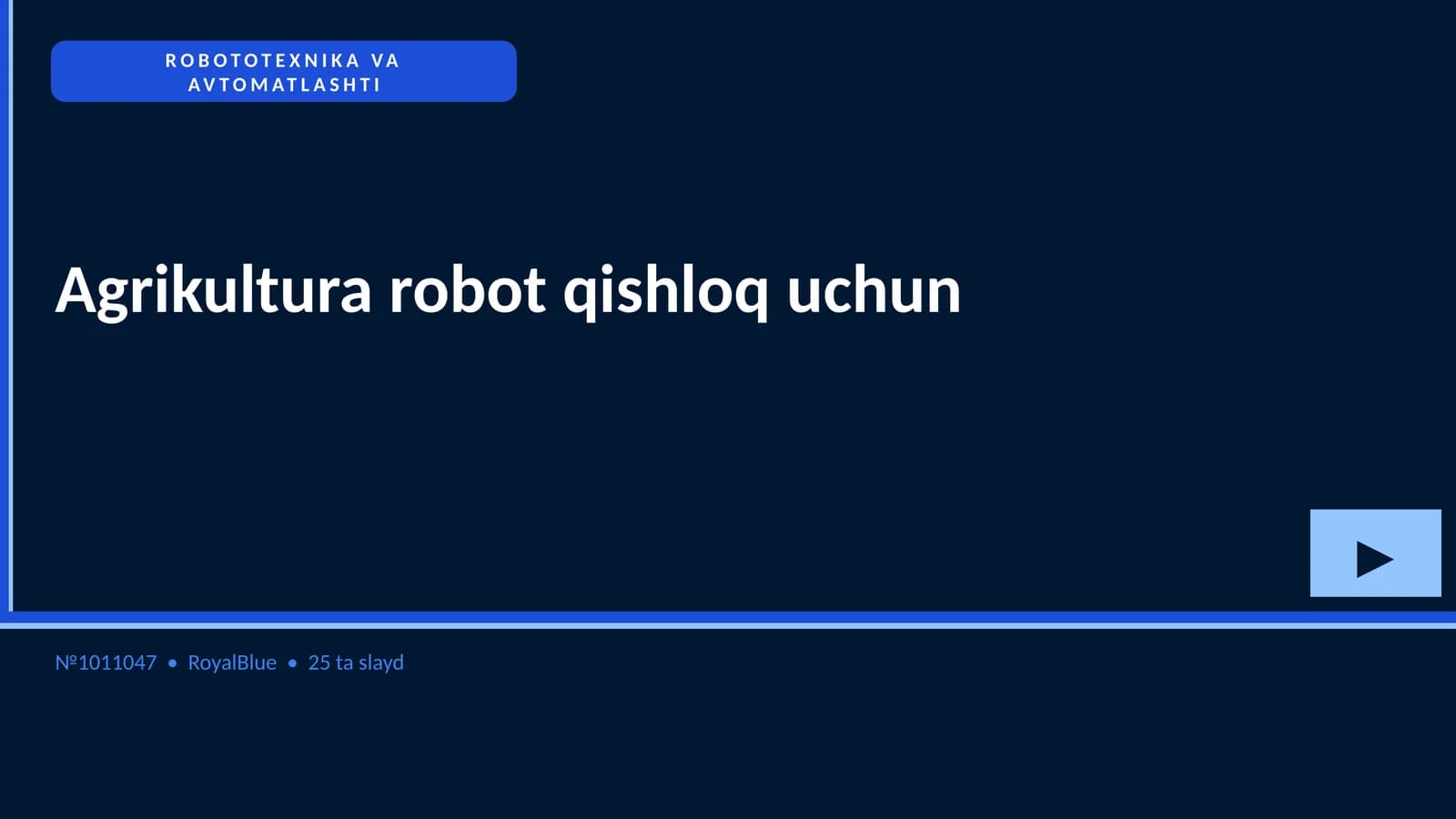 Agrikultura robot qishloq uchun