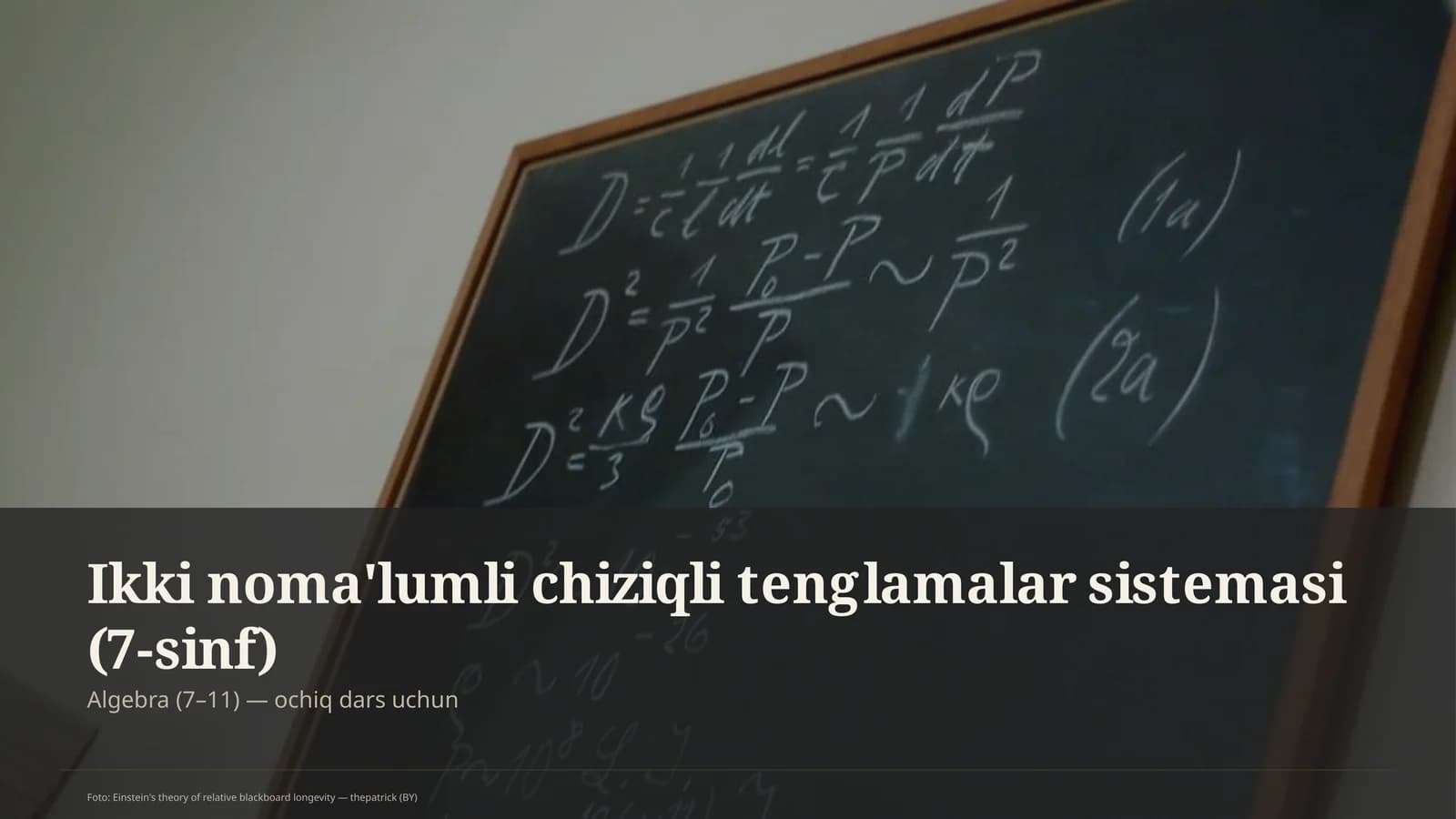 Ikki noma'lumli chiziqli tenglamalar sistemasi (7-sinf)