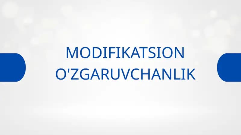 Modifikatsion O'zgaruvchanlik