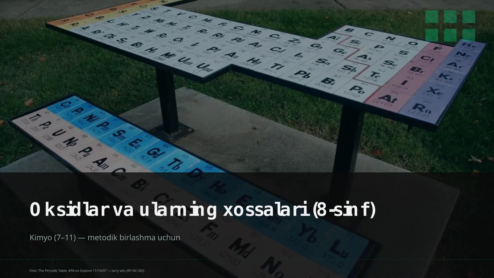 Oksidlar va ularning xossalari (8-sinf)