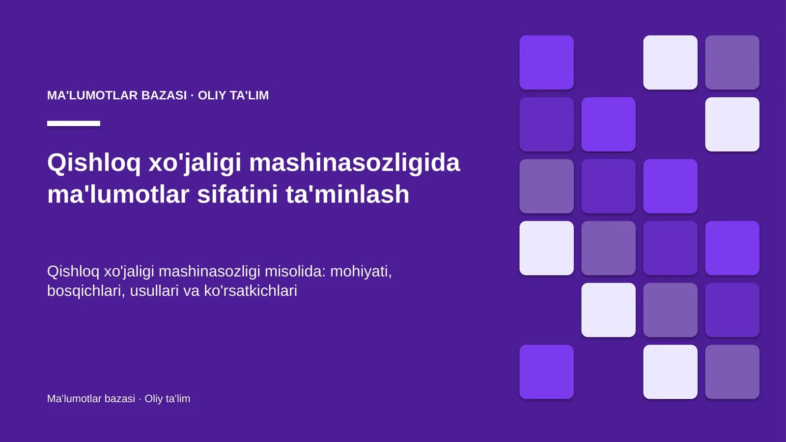 qishloq xo'jaligi mashinasozligida ma'lumotlar sifatini ta'minlash 2219