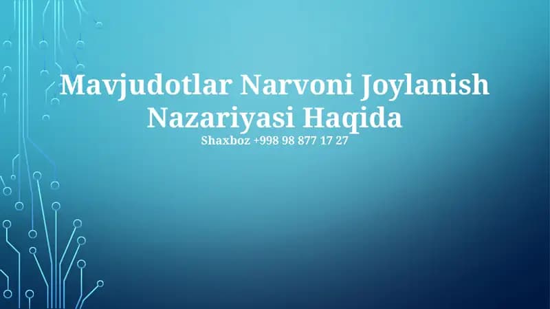 Mavjudotlar Narvoni Joylanish Nazariyasi