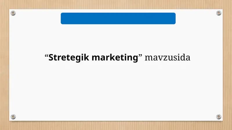 Strategik marketing