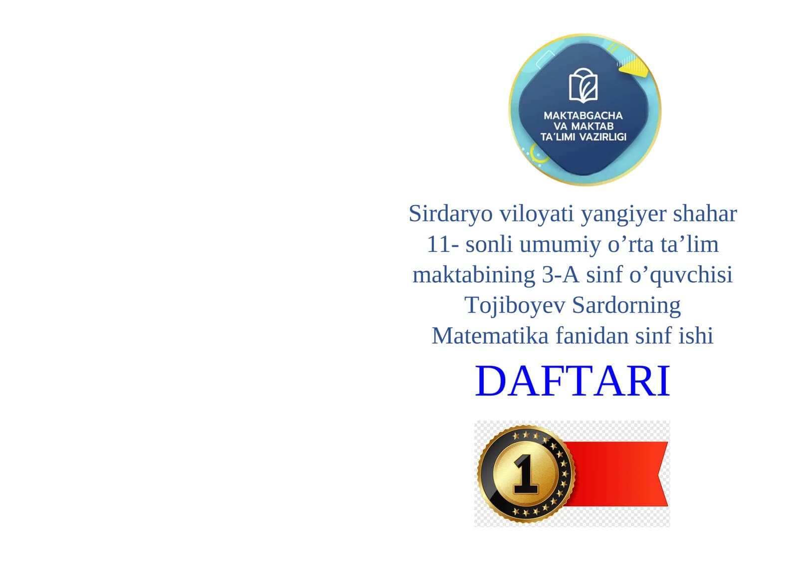 DAFTAR USTI BOSHLANG'ICHLARGA