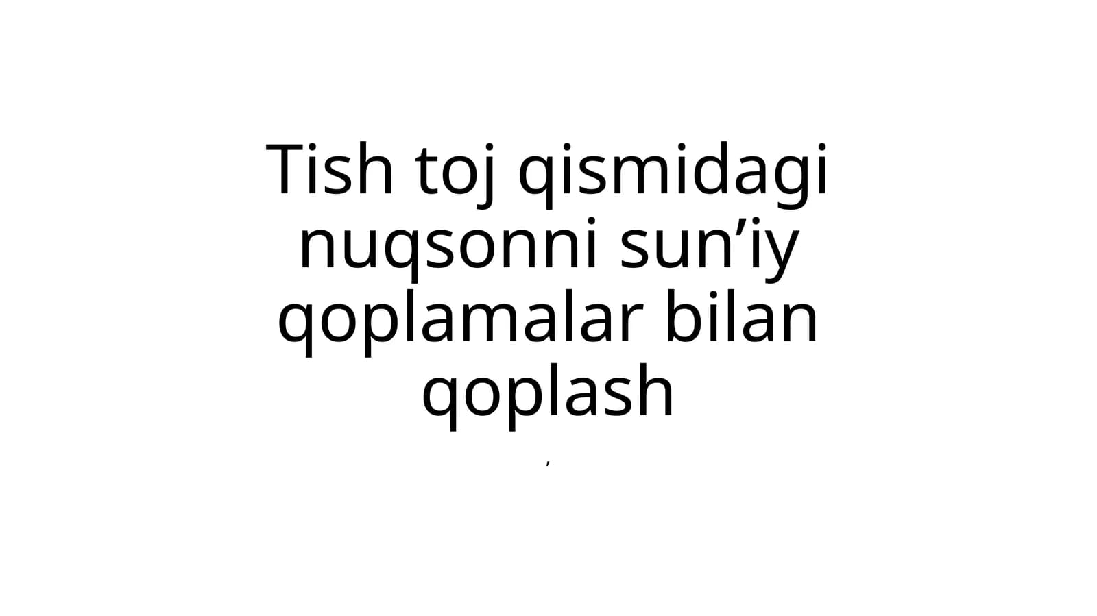 Fakultet Ortopedik Stomatologiya