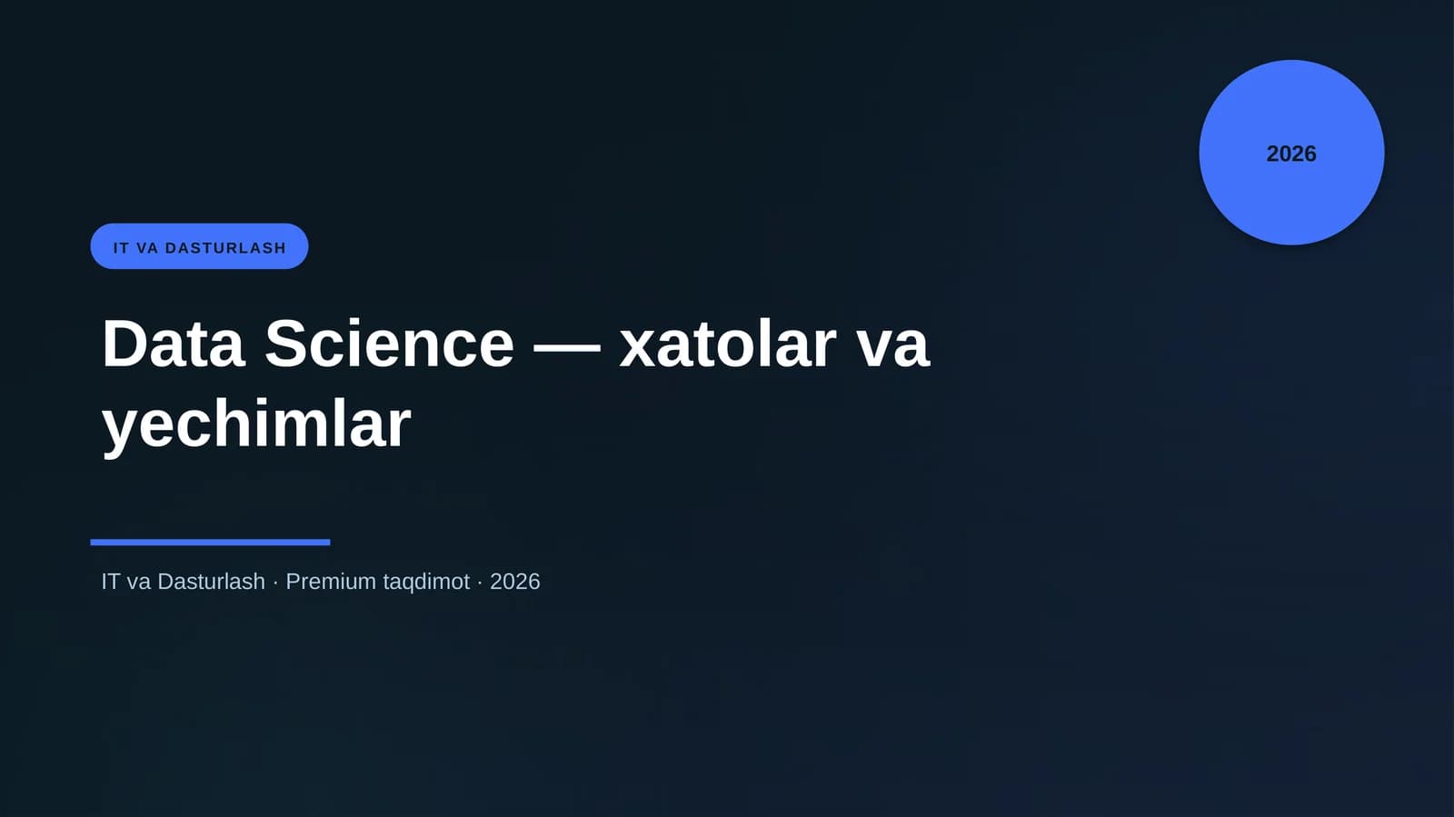 Data Science — xatolar va yechimlar
