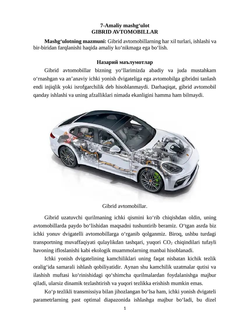 Gibrid avtomobillar