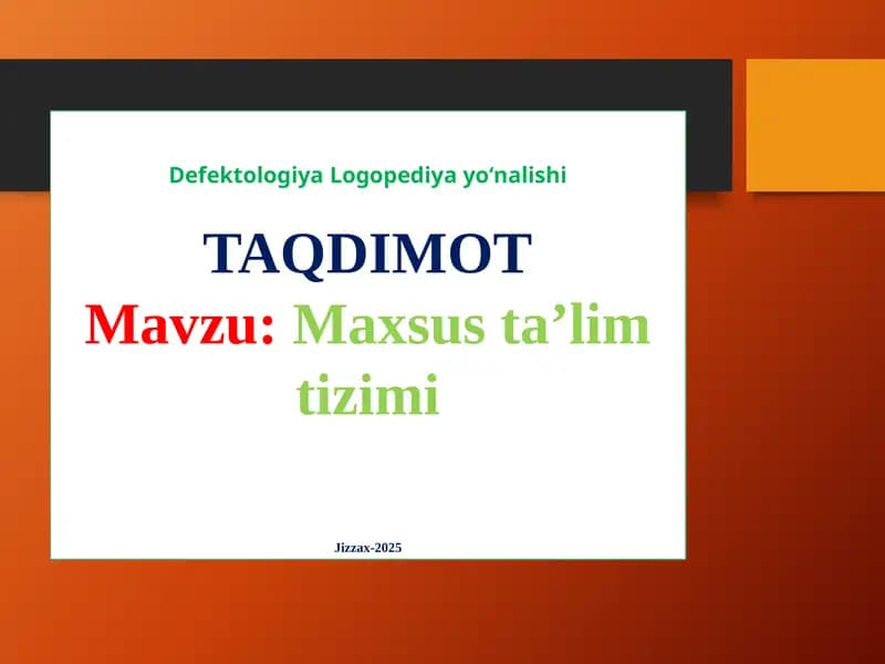 Maxsus ta’lim tizimi