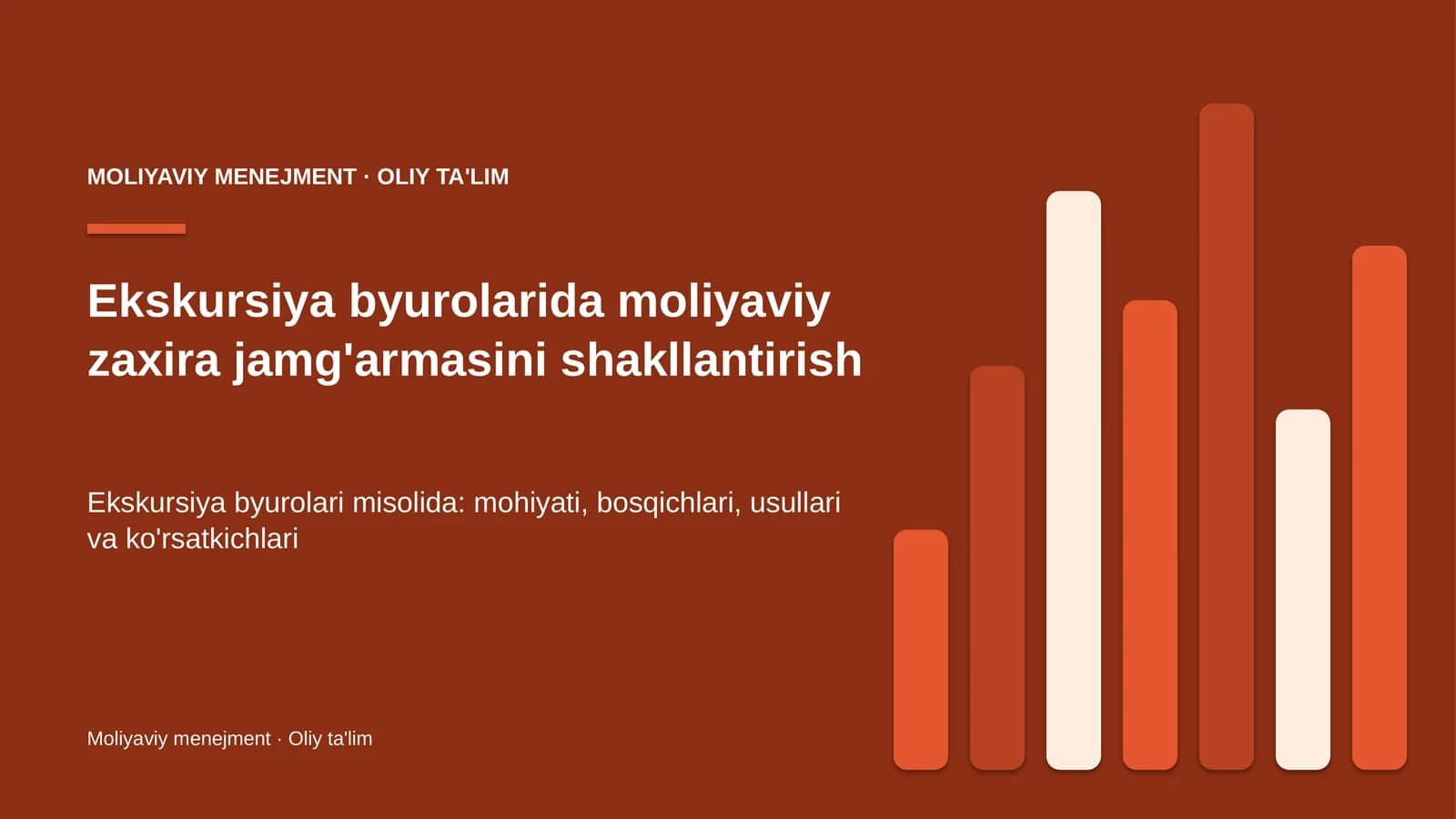 Ekskursiya byurolarida moliyaviy zaxira jamg'armasini shakllantirish