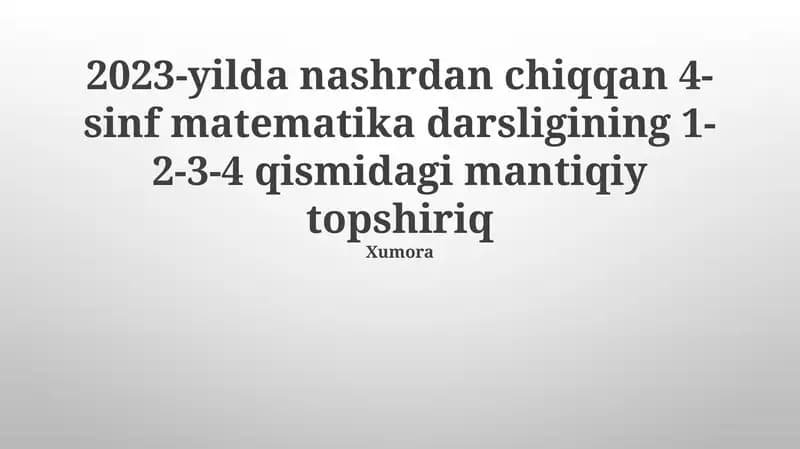 Mantiqiy topishmoqlar