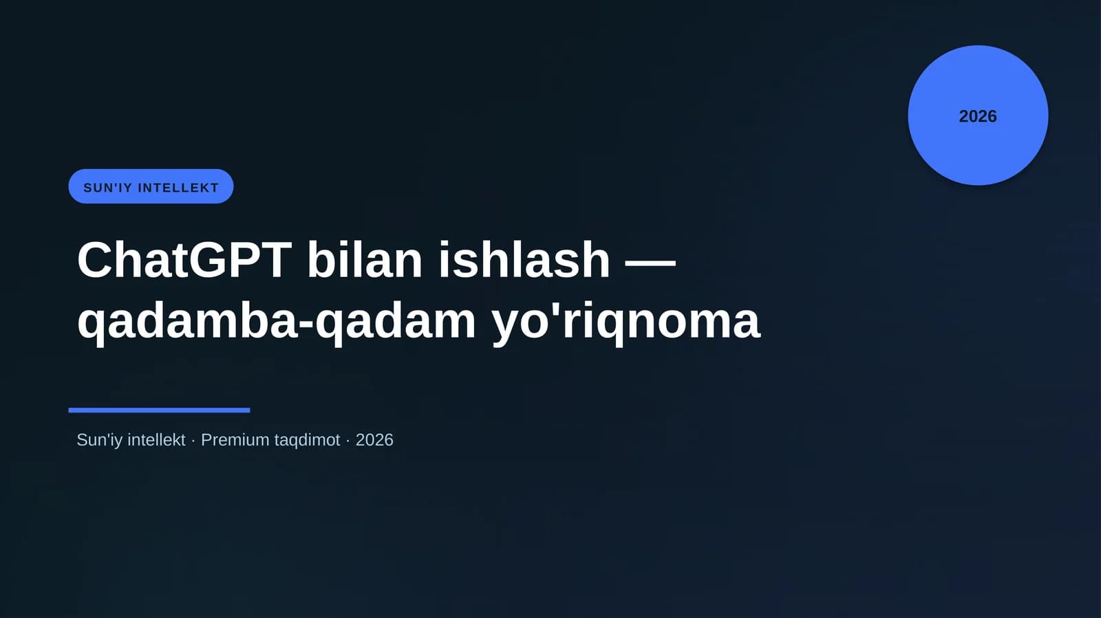 ChatGPT bilan ishlash — qadamba-qadam yo'riqnoma