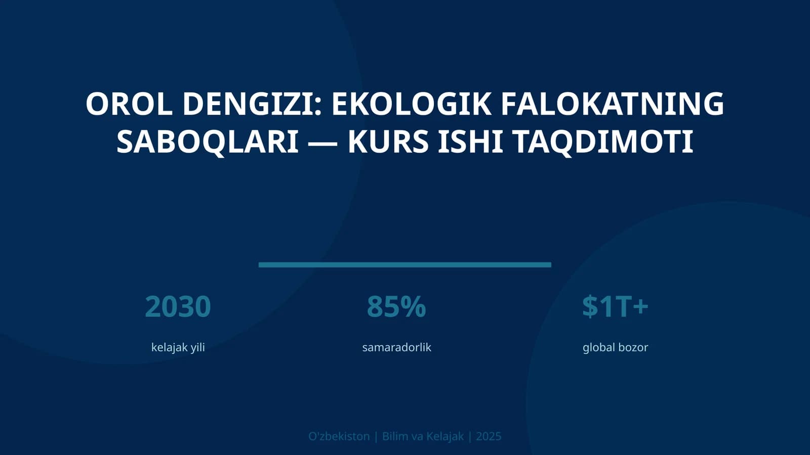 Orol dengizi: Ekologik falokatning saboqlari — kurs ishi taqdimoti
