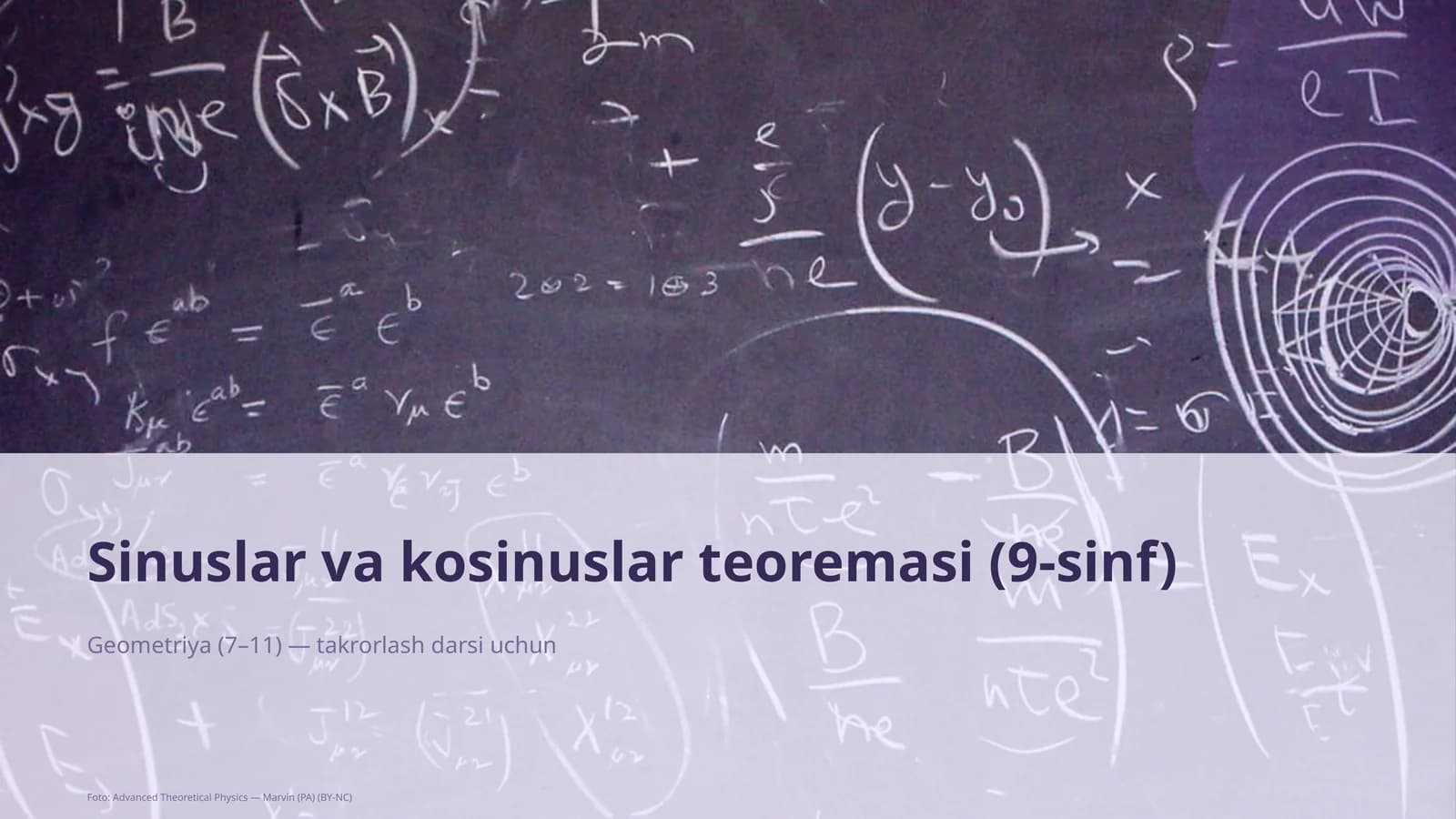 Sinuslar va kosinuslar teoremasi (9-sinf)