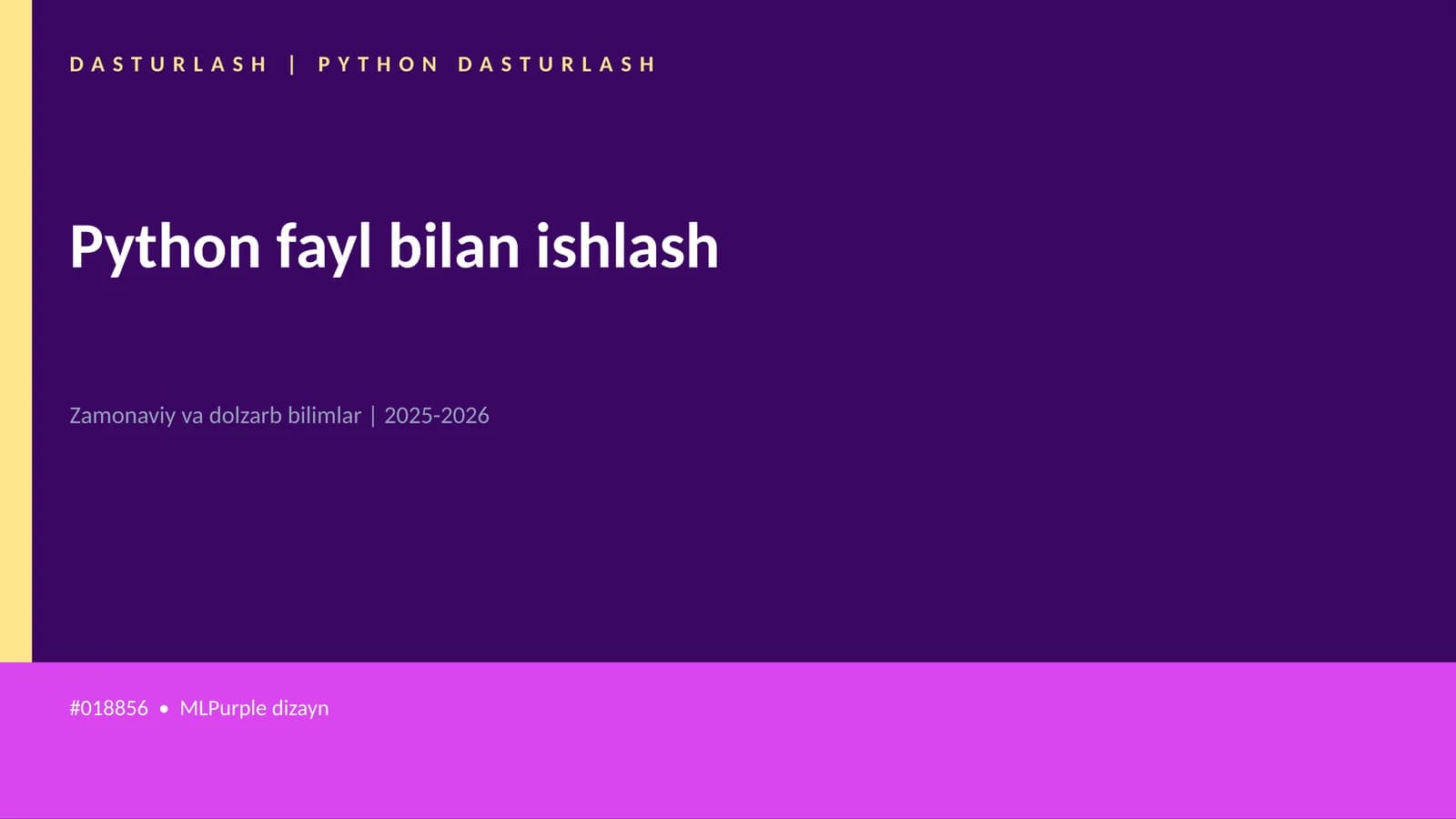 DASTURLASH | PYTHON DASTURLASH