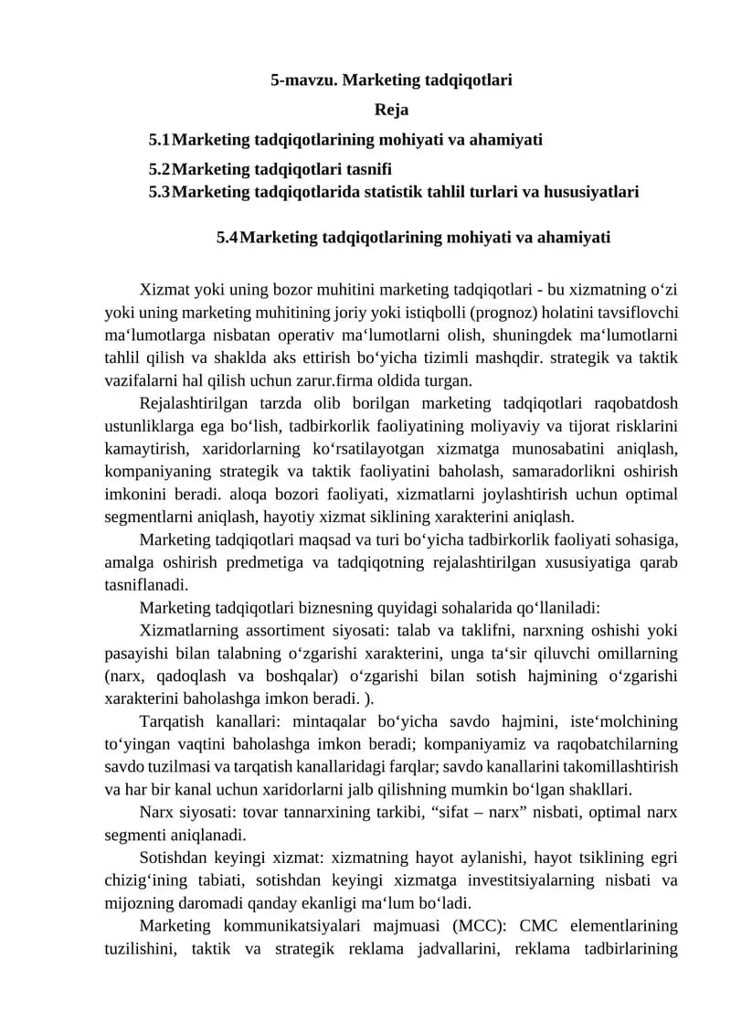 Marketing tadqiqotlari