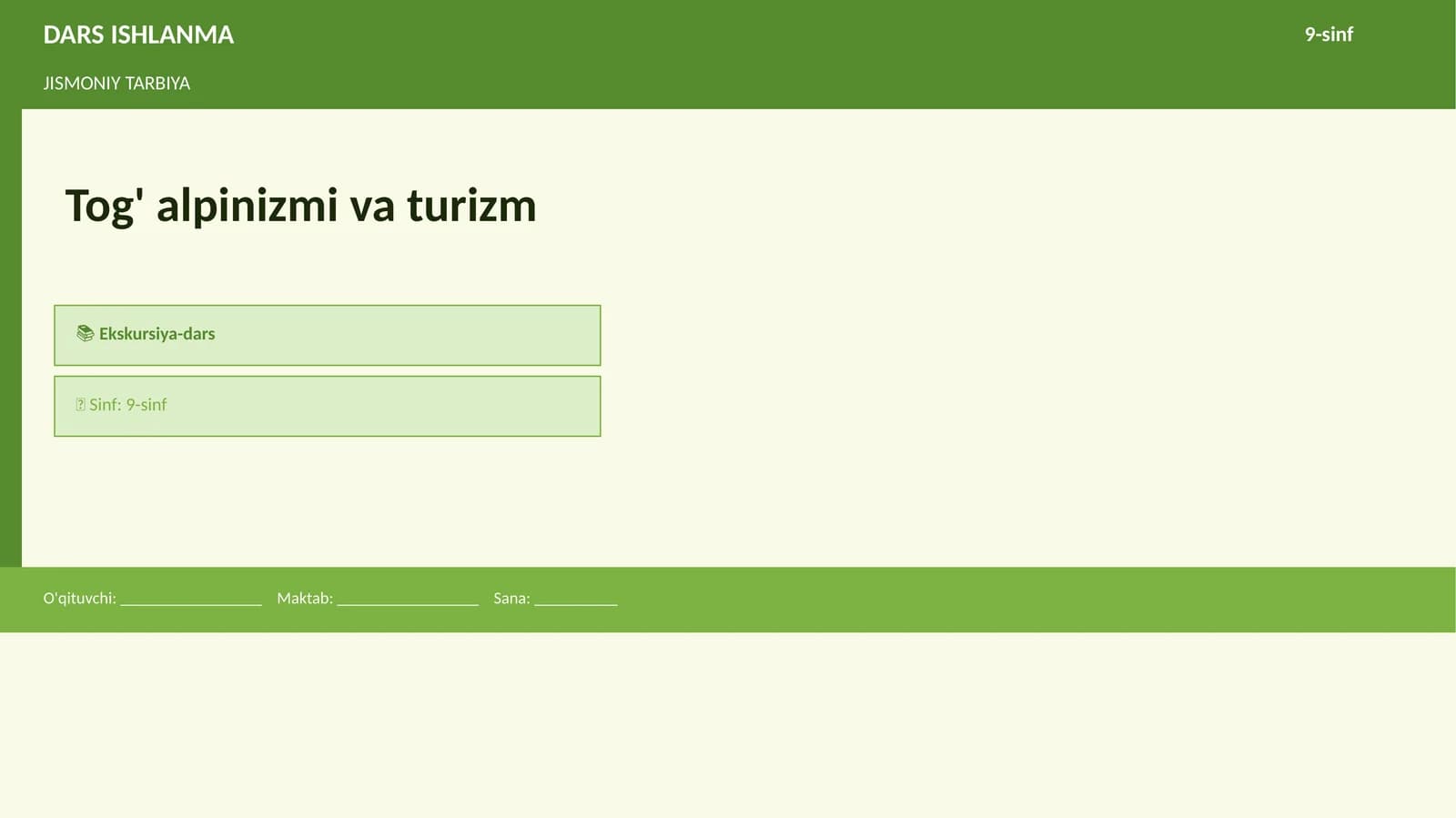 DARS ISHLANMA