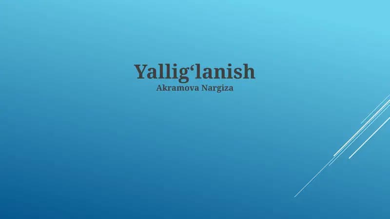 Yalligʻlanish va immunitet tizimi