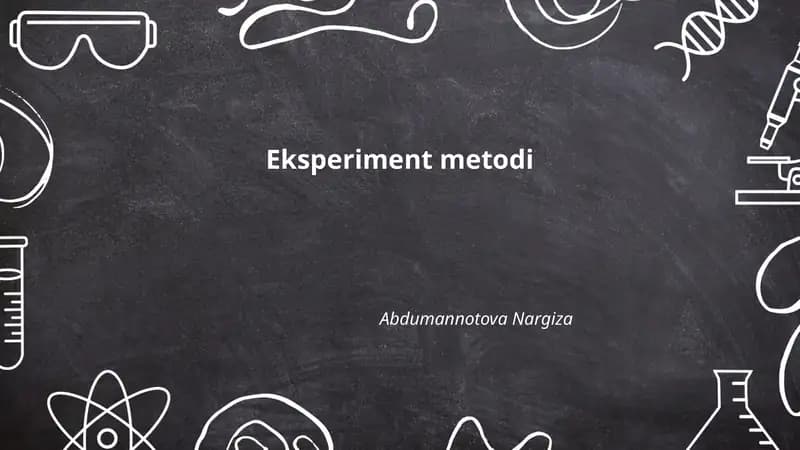 Eksperiment metodi