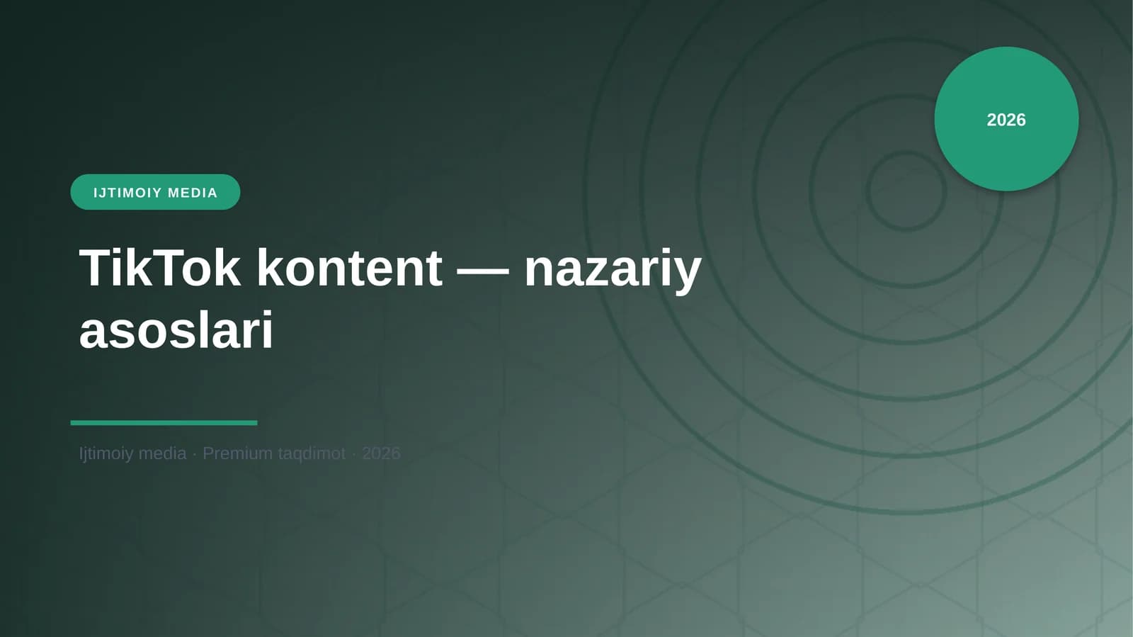 TikTok kontent — nazariy asoslari