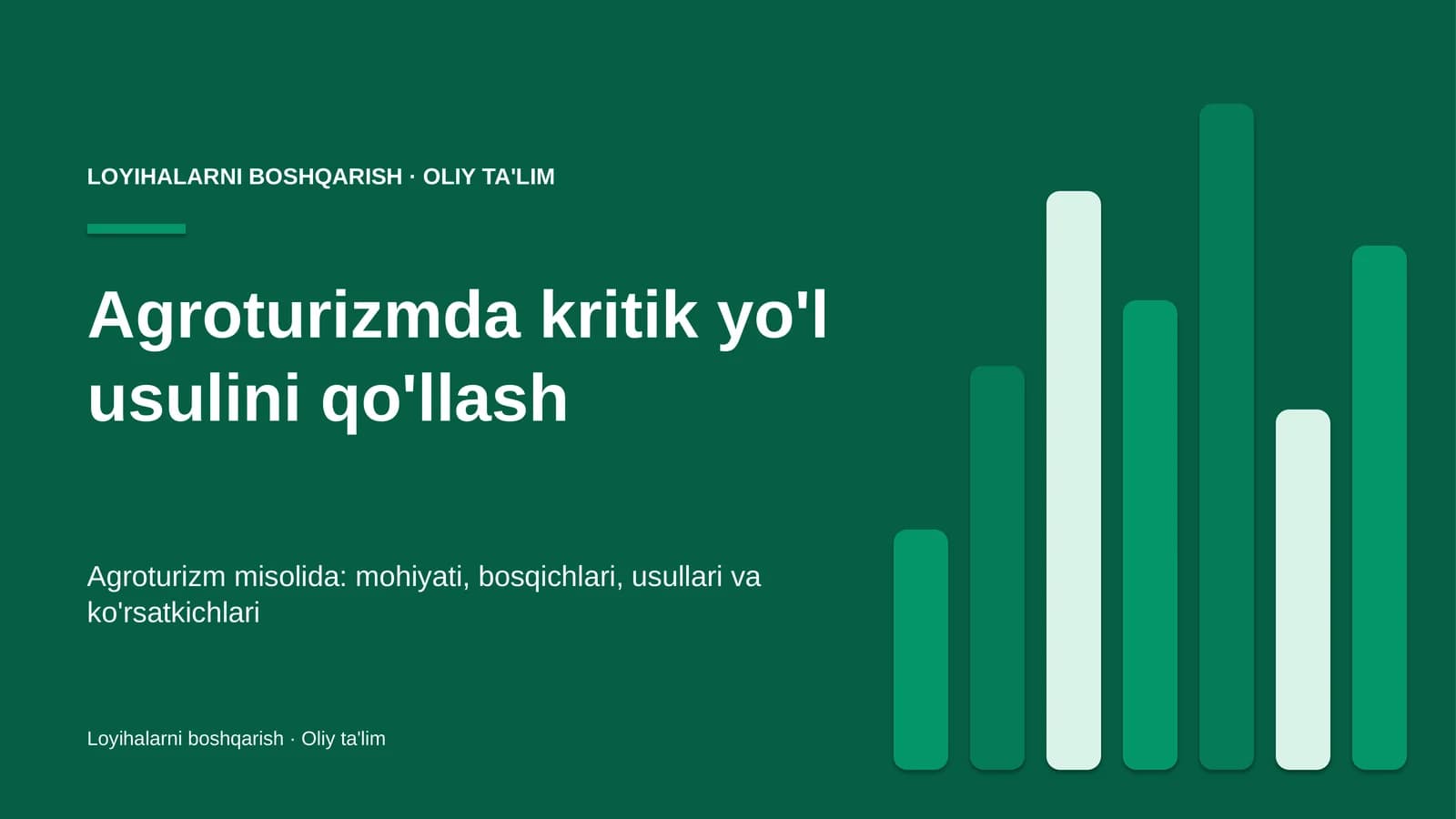 agroturizmda kritik yo'l usulini qo'llash 2680