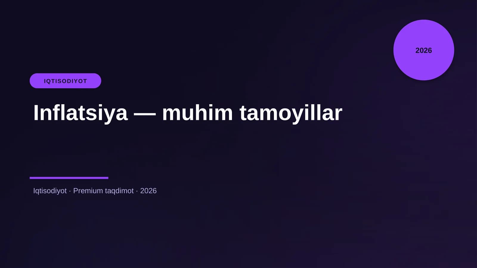 Inflatsiya — muhim tamoyillar
