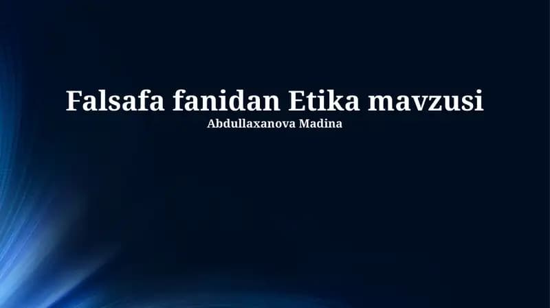 Etika mavzusi