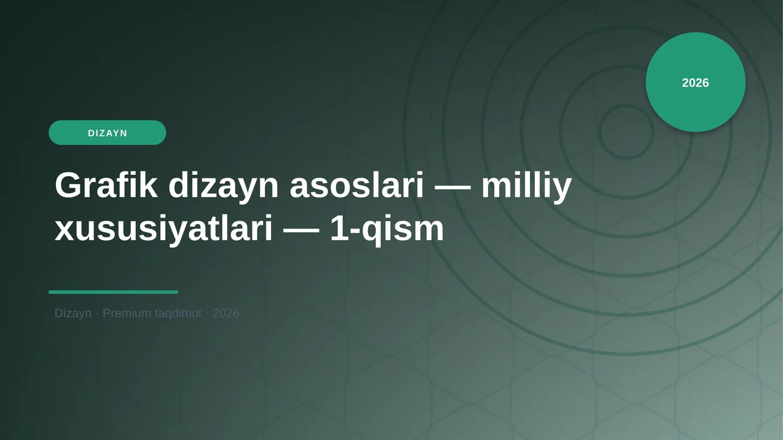 Grafik dizayn asoslari — milliy xususiyatlari — 1-qism