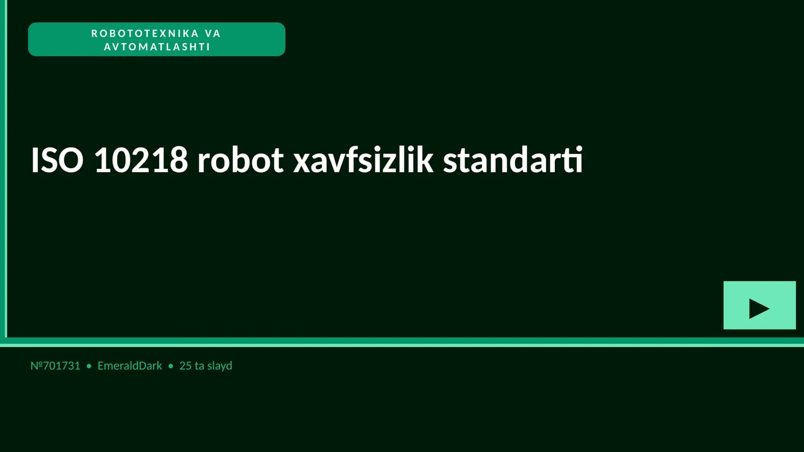 ROBOTOTEXNIKA VA AVTOMATLASHTI