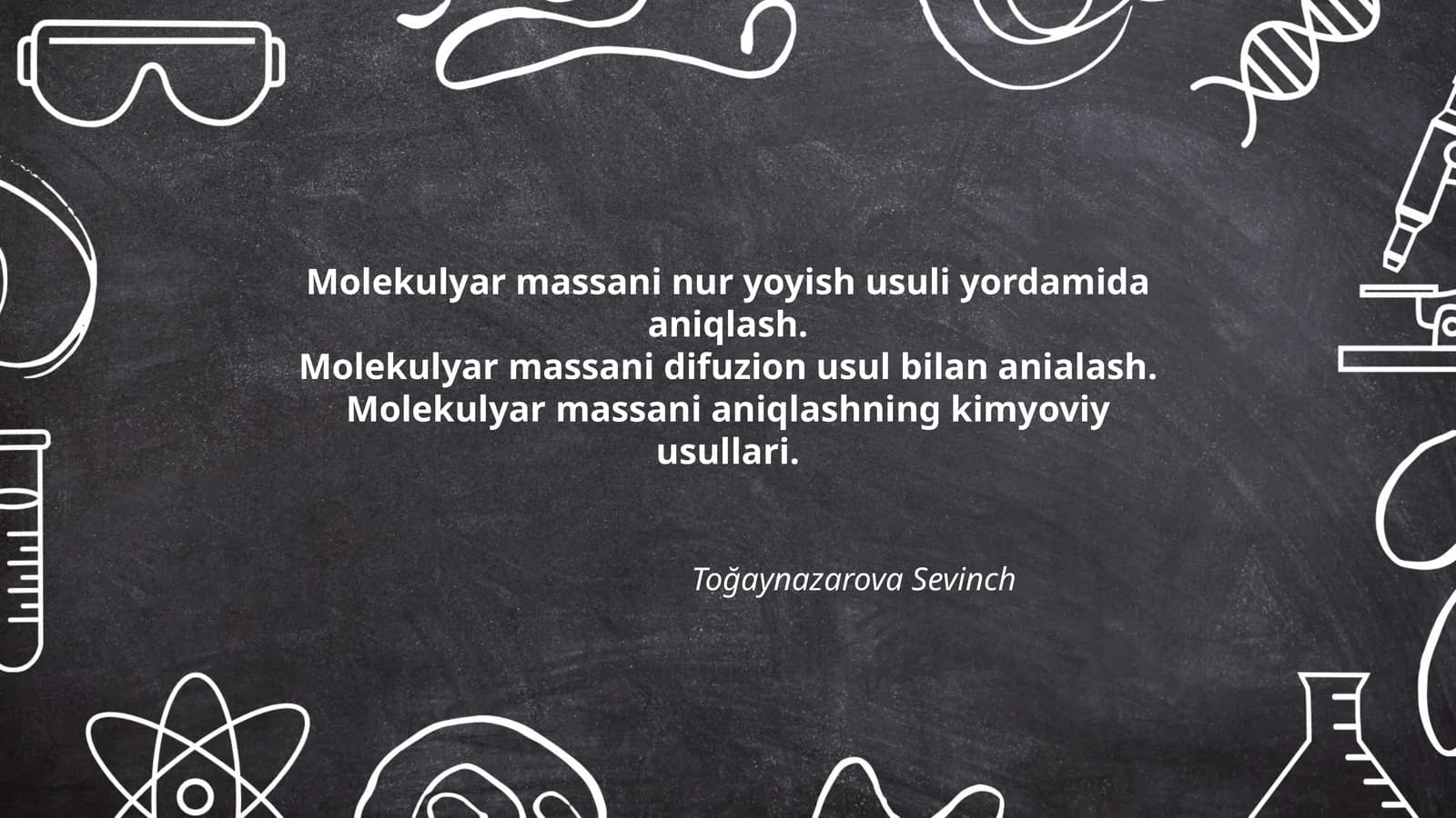 Molekulyar massani nur yoyish usuli yordamida