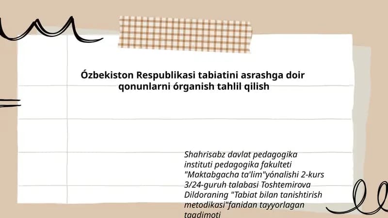 Tabiat bilan tanishtirish metodikasi