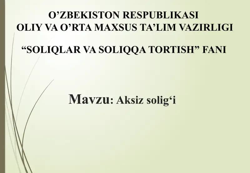 Aksiz solig'i