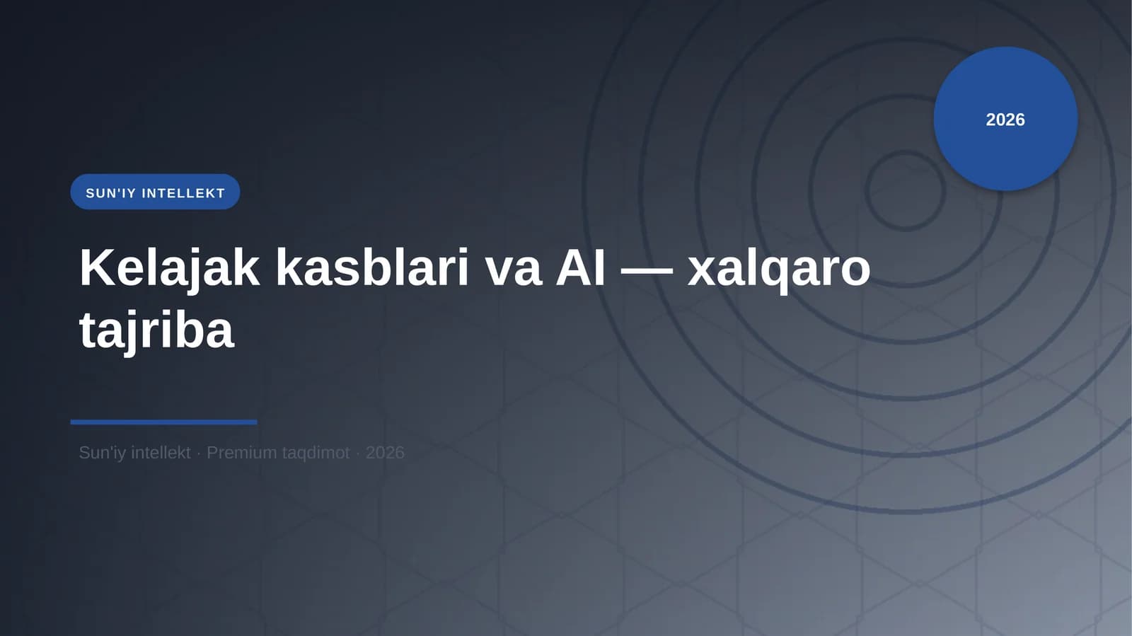 Kelajak kasblari va AI — xalqaro tajriba