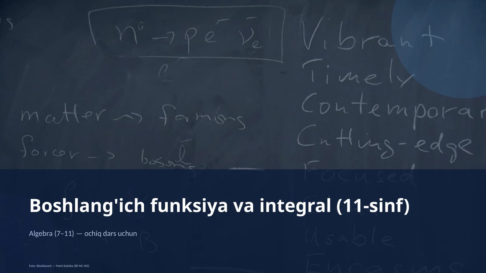 Boshlang'ich funksiya va integral (11-sinf)