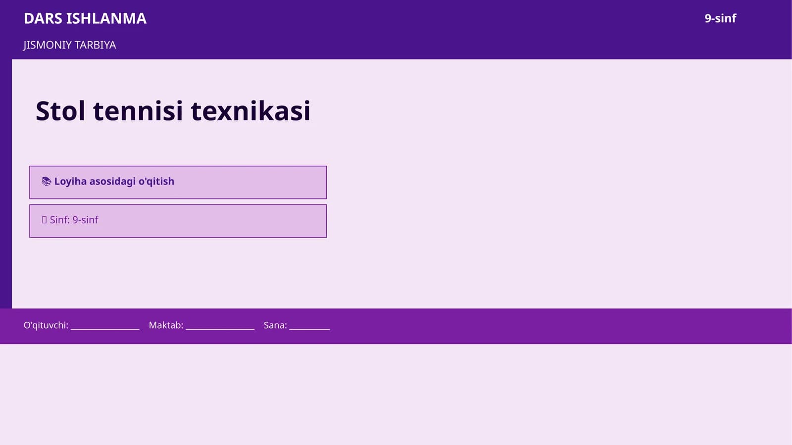 Stol tennisi texnikasi