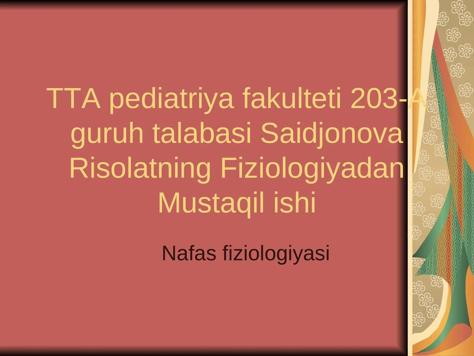 nafas fizologiyasi