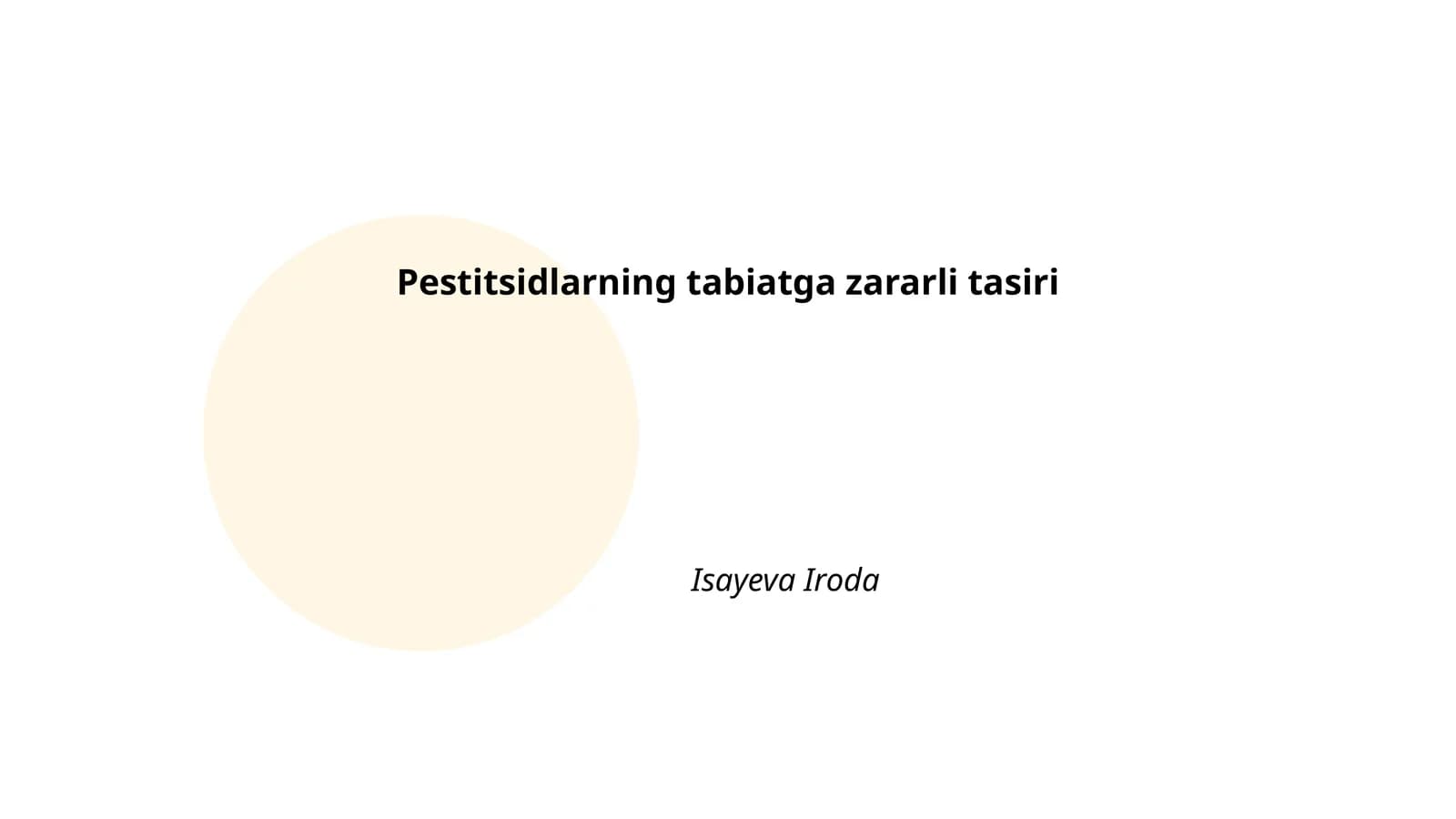 Pestitsidlarning tabiatga zararli tasiri