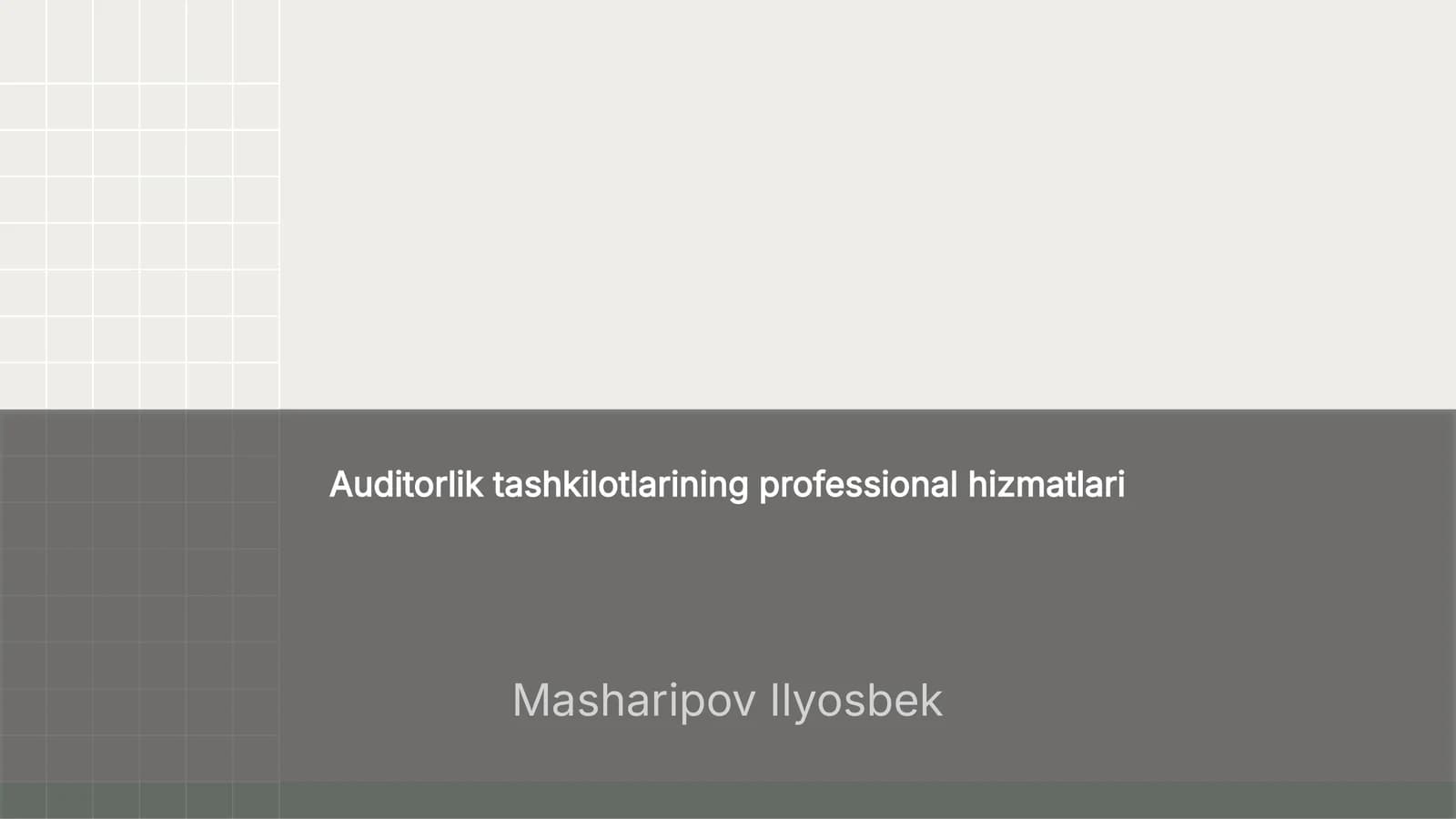Auditorlik tashkilotlarining professional hizmatlari