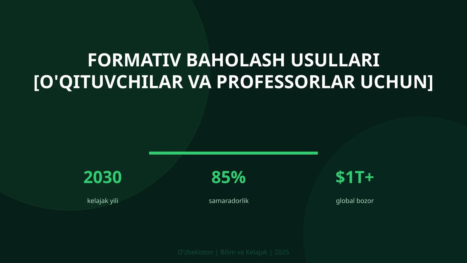 Formativ baholash usullari [o'qituvchilar va professorlar uchun]