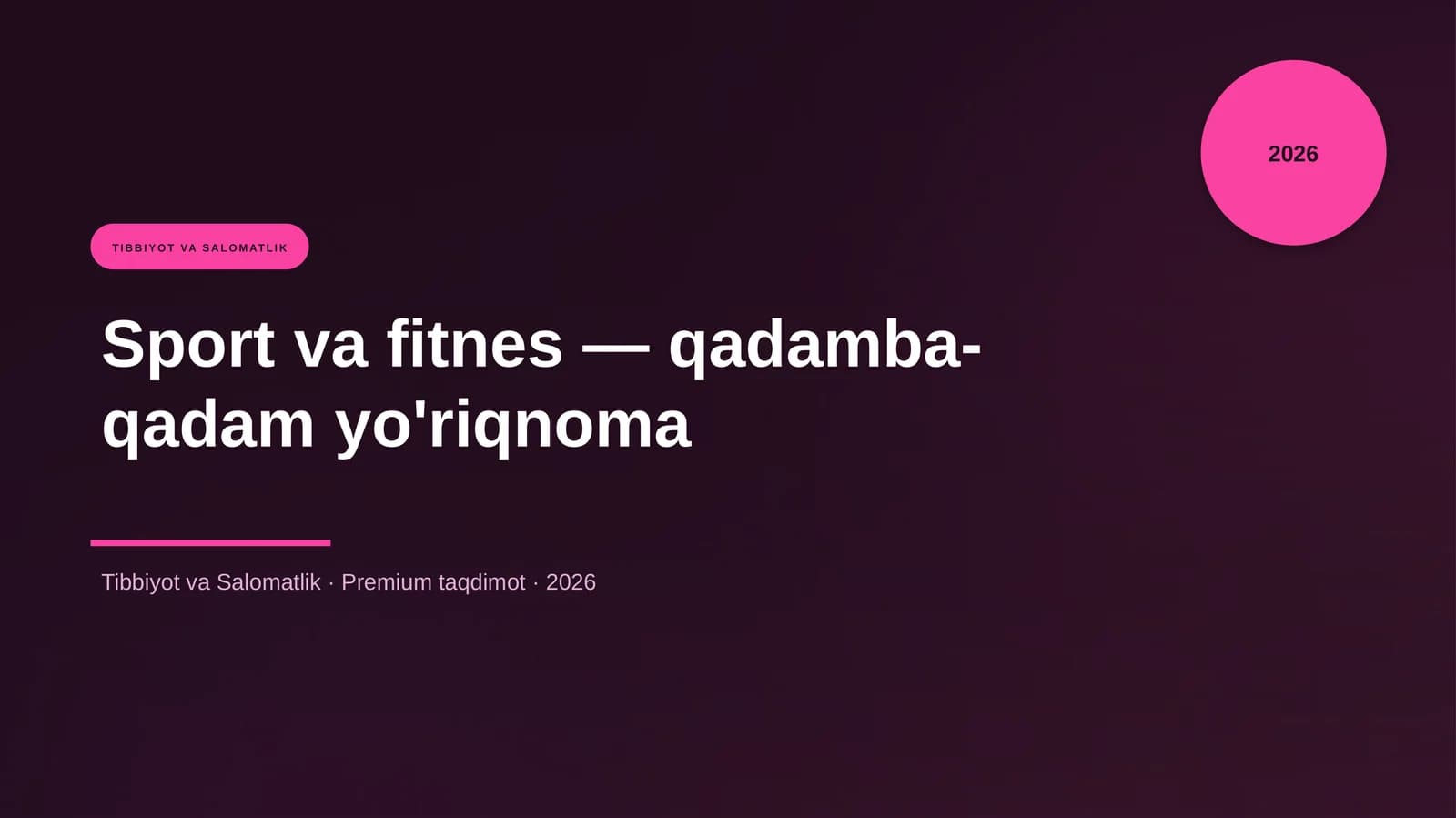Sport va fitnes — qadamba-qadam yo'riqnoma