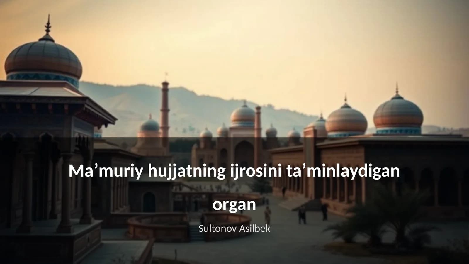 Maʼmuriy hujjatning ijrosini taʼminlaydigan organ